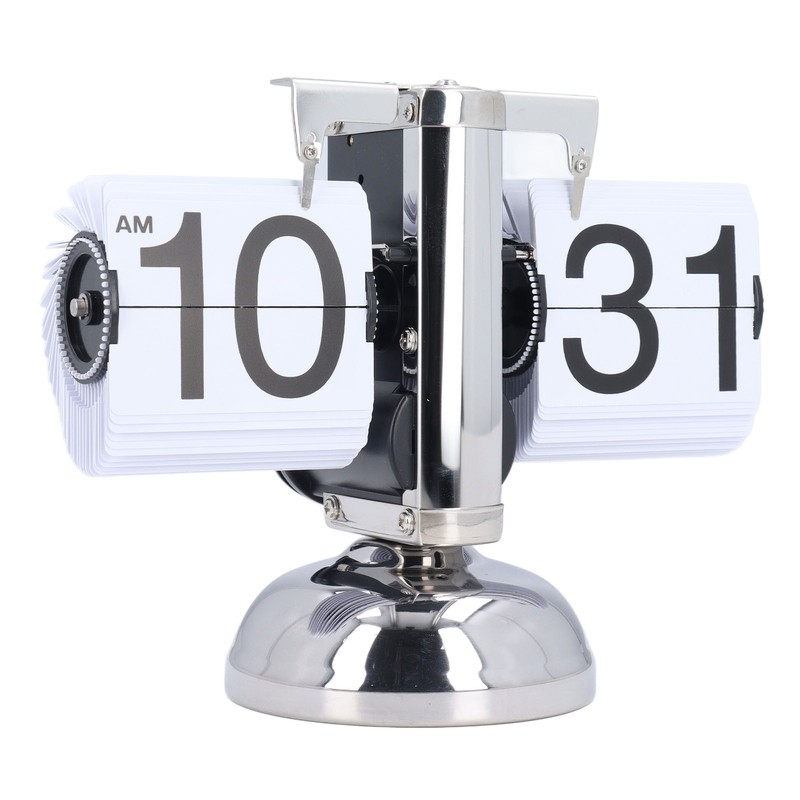 Vintage Digital Flip Down Clock Battery Powered Time Adjustable Stainless