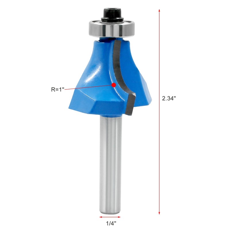 LDEXIN 1" Radius Roundover Router Bit with 1/4" Shank, Roundover