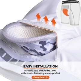 COOLOMG Youth Boys Baseball Sliding Shorts with Soft Foam Cup Athletic Protector Shorts for Baseball,Softball,Hockey,Lacrosse White