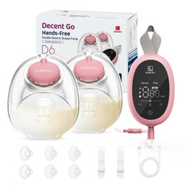 Breast Pump Hands Free D6, Ultra-Lightweight Wearable Breast Pump with Soft Double-Seal Flange - 25mm, Quiet & Leak-Proof Portable Electric Pump, 3 Modes & 9 Levels, Upgraded Low Noise Motor