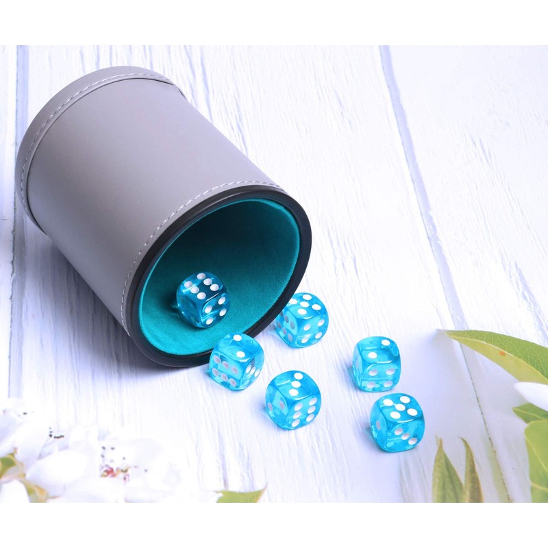 Dice Cup Set PU Leather and Felt-Lined, Quiet Shaking for