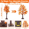 2 Pack 24 Inch Artificial Lighted Maple Tree with 48
