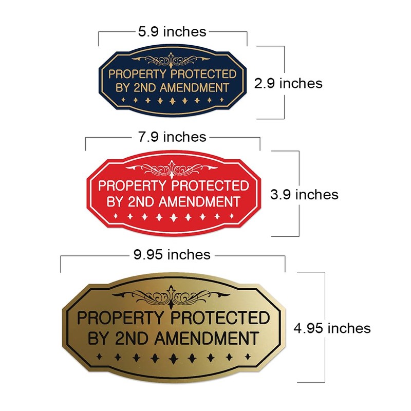 Victorian Property Protected By 2nd Amendment Sign - Easy Installation