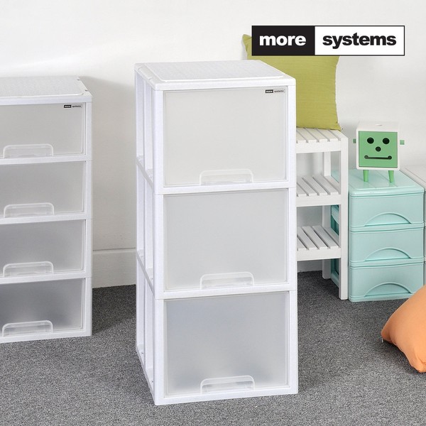 Moa Systems Classic High 3-Drawer Plastic Drawer Storage Organizer /