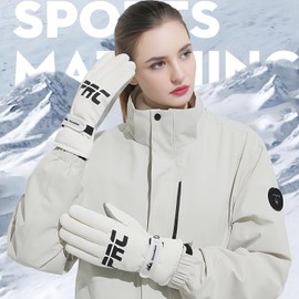 Vanolu Winter Gloves for Women Men, Touchscreen Cold Weather Gloves Windproof & Waterproof Gloves for Skiing Snowboarding and Cycling