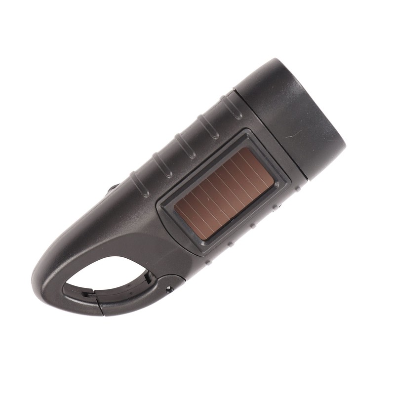 Hand Crank Solar Powered Rechargeable Flashlight Mini Solar Flashlight for