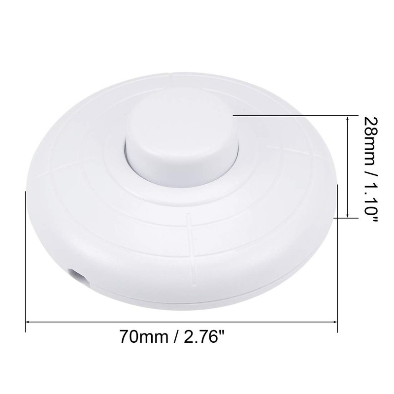 uxcell Inline Foot Pedal Push Button Switch, Round Lamp Light