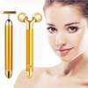 2-IN-1 Face Massager Roller 24k Golden Facial Massager, Electric 3D