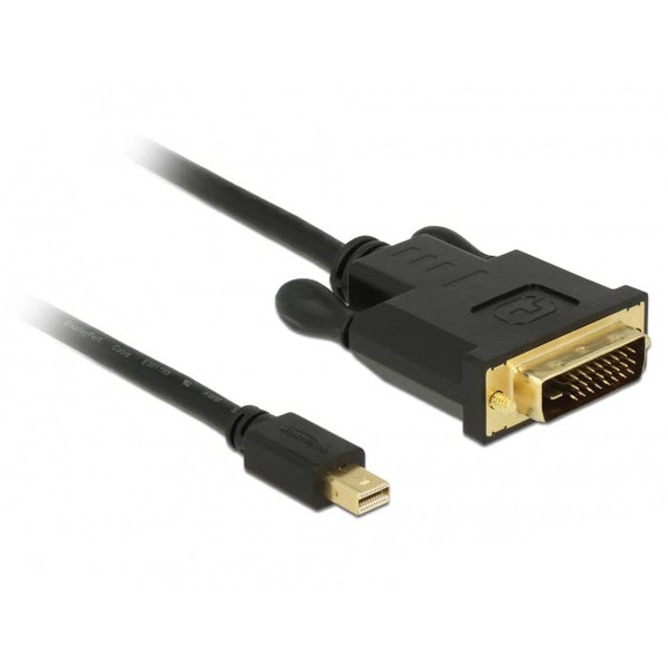 DeLOCK 83990 3 m Mini DisplayPort DVI-D Black Video Cable Adapter Mini DisplayPort DVI-D Male Gold
