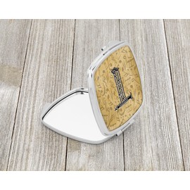 Caroline's Treasures CJ2004-TSCM Letter T Musical Instrument Alphabet Compact Mirror Decorative Travel Makeup Mirror for Women Girls Gifts Pocket Makeup Mirror Folding Handheld