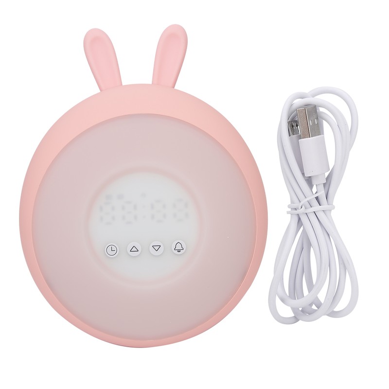 Cute Cartoon Silicone Lamp Bedroom LED Digital Touching Control Alarm