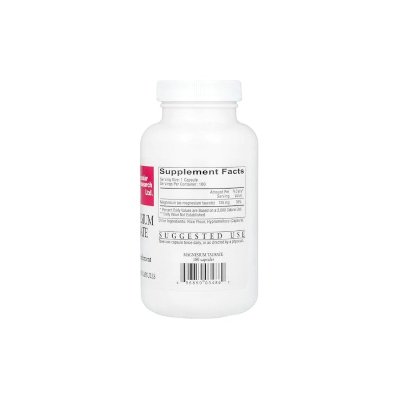 Cardiovascular Research Magnesium Taurate 125 mg, Creamy White, 180 Capsules