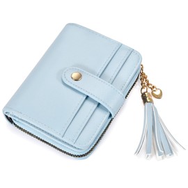 oscaurt Wallet Women Small RFID Blocking Bifold Credit Card Wallets with ID Window and Tassel Zipper Coin Pocket Ladies Wallet