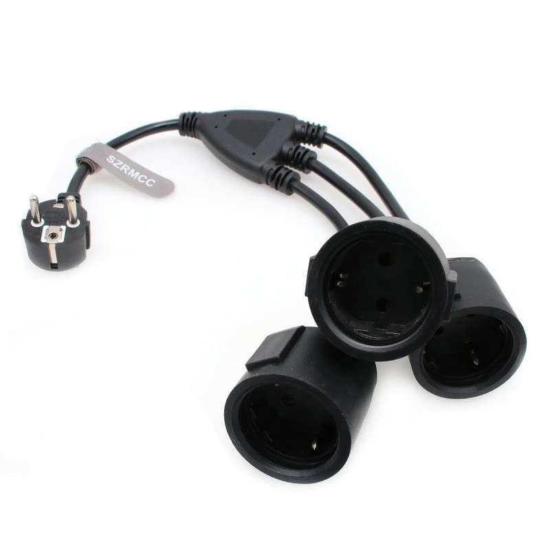SZRMCC EU Europe Schuko UPS PDU Y Splitter Power Cord