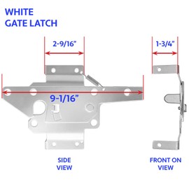 Jake Sales - Stainless Steel Gate Latch White (for Vinyl, Wood, PVC etc Fencing) Fence Gate Latch w/Mount Hardware - Gate Latches has a 90 Degree Bracket for a Positive Latch to Gate Connection
