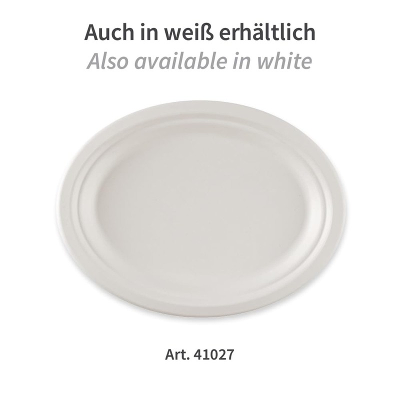 FRANZ MENSCH NatureStar Organic Plates, Oval Sugar Cane, Natural, Length