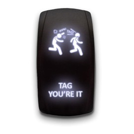 TAG You're IT - White - STARK 5-PIN Laser Etched LED Rocker Switch Dual Light - 20A 12V ON/Off