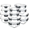 C CREST Food Storage Glass Containers Set of 12 with