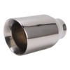 Single Outlet Exhaust Tip Silver Stainless Steel Beveled Mouth Straight