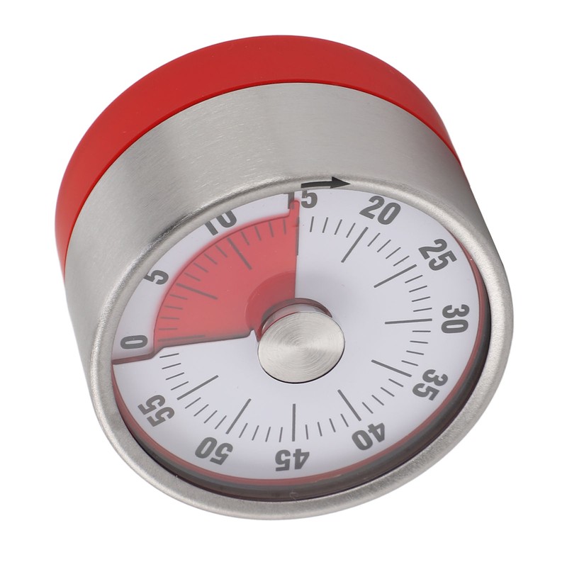 Mechanical Countdown Timer 60 Minute Magnetic Stainless Steel Visual Kitchen