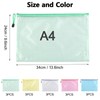 Pack of 15 A4 Document Bags with Zip, Waterproof Document
