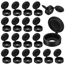 Etauwe 150-Pack Black Plastic Screw Cover Caps - Snap-On Hinge Design for Flush Mount Protection, Easy Installation No Tools Needed