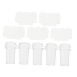 FRCOLOR 5sets Nail Art Stamping Tool Kit Transparent Nail Stamper Scraper Compact Manicure Supply for Lightweight and Easy to Use for Creative