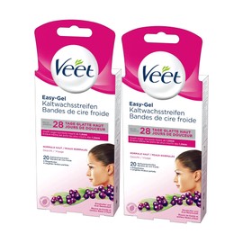 Veet cold wax strips, for face, suitable for normal skin, 39 g