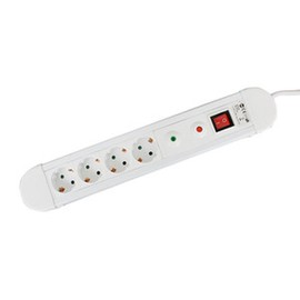 Basis 4 Steckdosen mit Überspannungsschutz, weiß