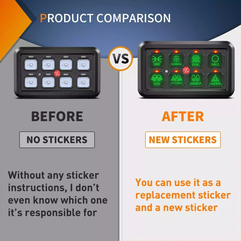 Nilight 120PCS Switch Panel Stickers For 6/8 Gang Switch Panel