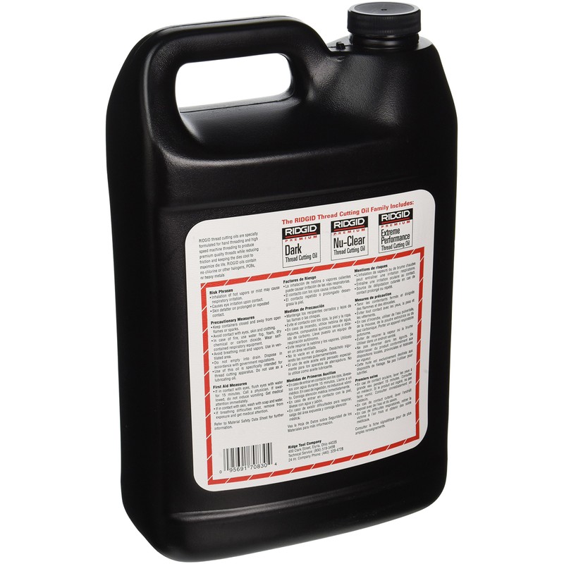 RIDGID 70830 Dark Thread Cutting Oil, 1 Gal, Halogen, PCB