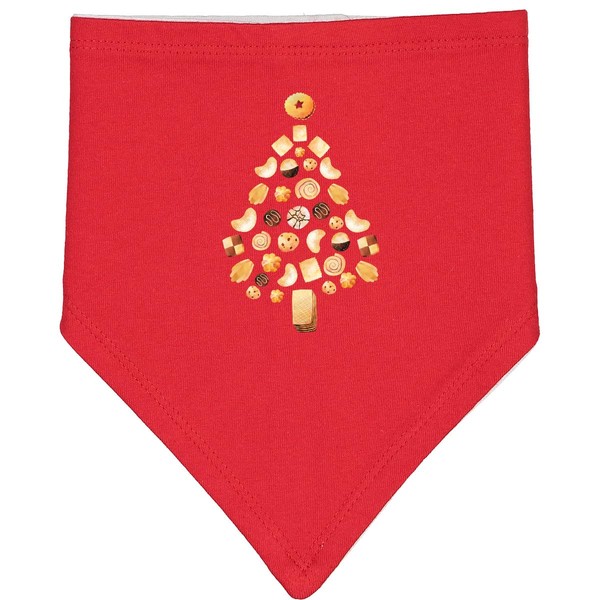 inktastic Christmas Cookie Tree Baby Bandana Bib Red and White