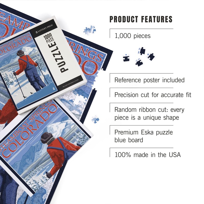 Skier Admiring, Steamboat Springs, Colorado (1000 Piece Puzzle, Challenging Jigsaw