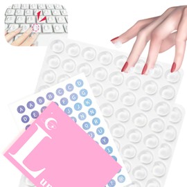 Nail Art Typing Stickers - Clear Comfortable Protection for Long Nails - Reusable Adhesive Long Nail Keyboard Cover Stickers for Typing and Gaming for Laptop PC Computer Notebook Desktop (Medium)