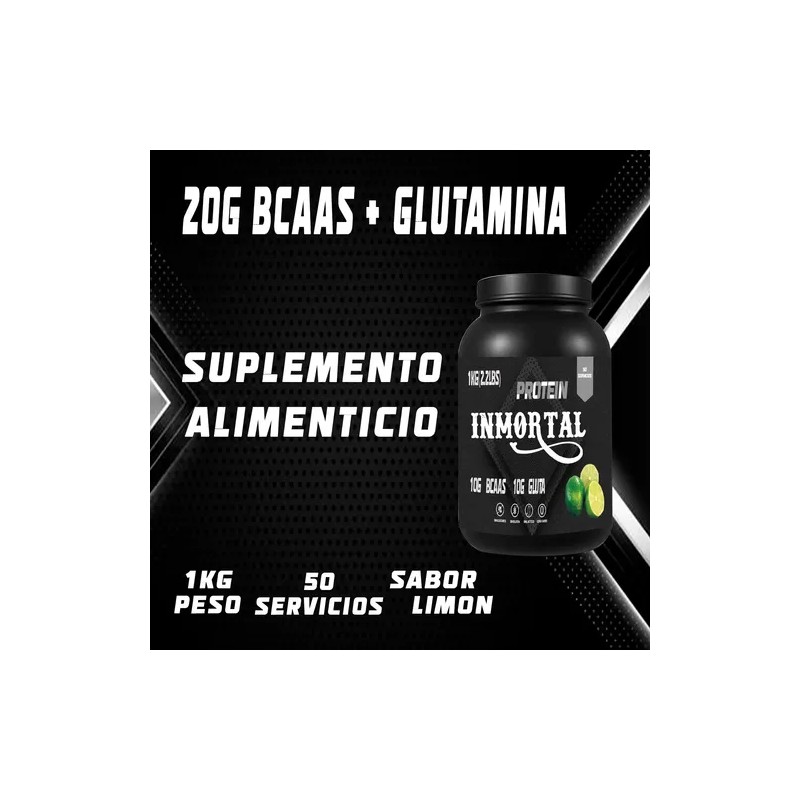Aminoácidos Bcaas Glutamina Inmortal 1kg Varios Sabores
