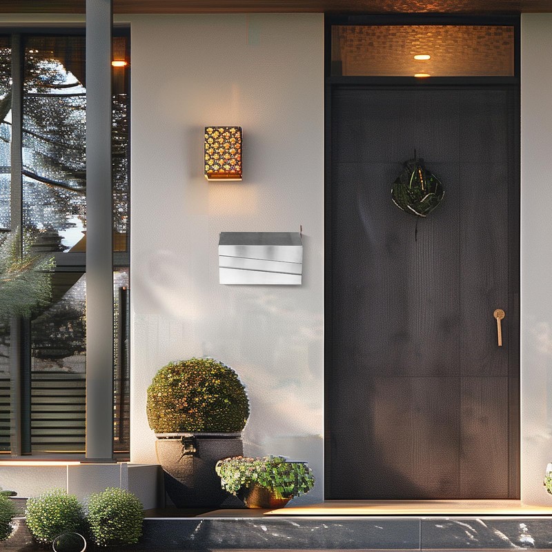 xhlokk Wall Mount Mailboxes, Stainless Steel Panel Metal Mailboxes for