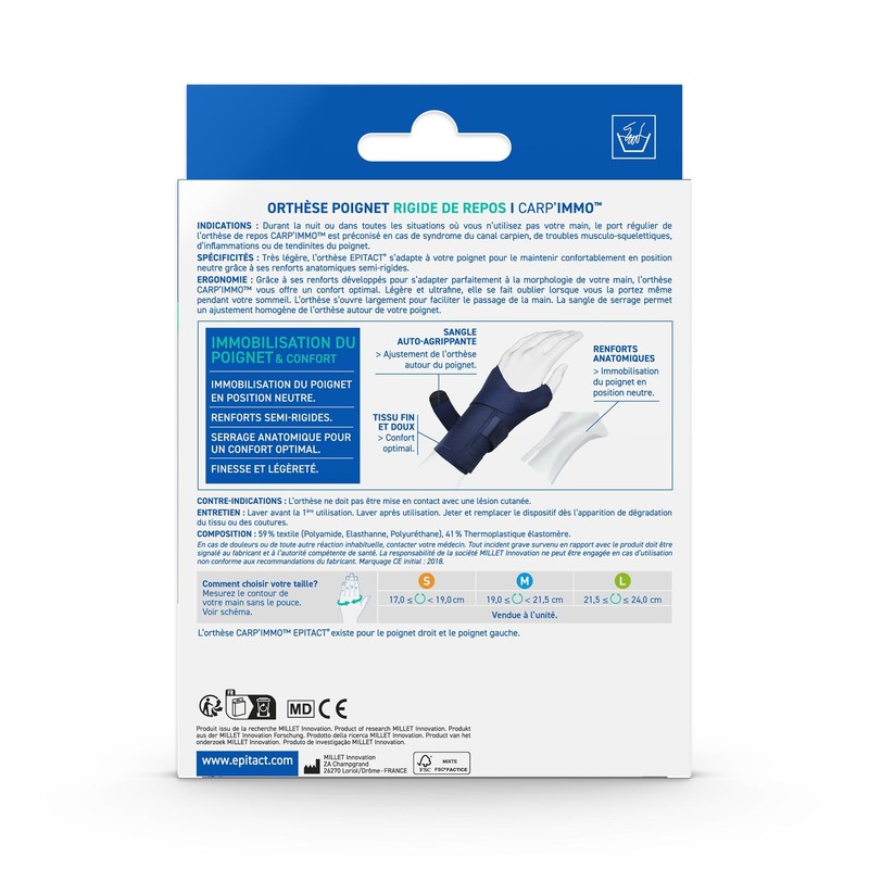 Epitact Carpal Tunnel Orthosis - Carp'IMMO - Left Hand -