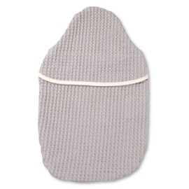 Organic Hot Water Bottle Cover Compact for Hot Water Bottle 2 Litres Waffle Pique Taupe & Flannel