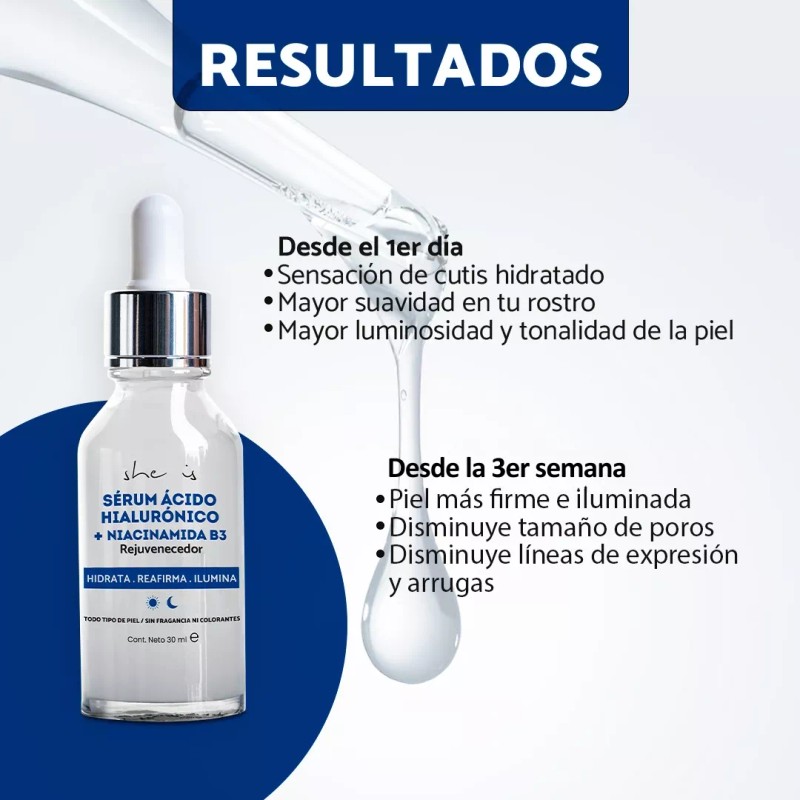 She Is Skincare Sérum Antiedad Doble Ácido Hialurónico + B3