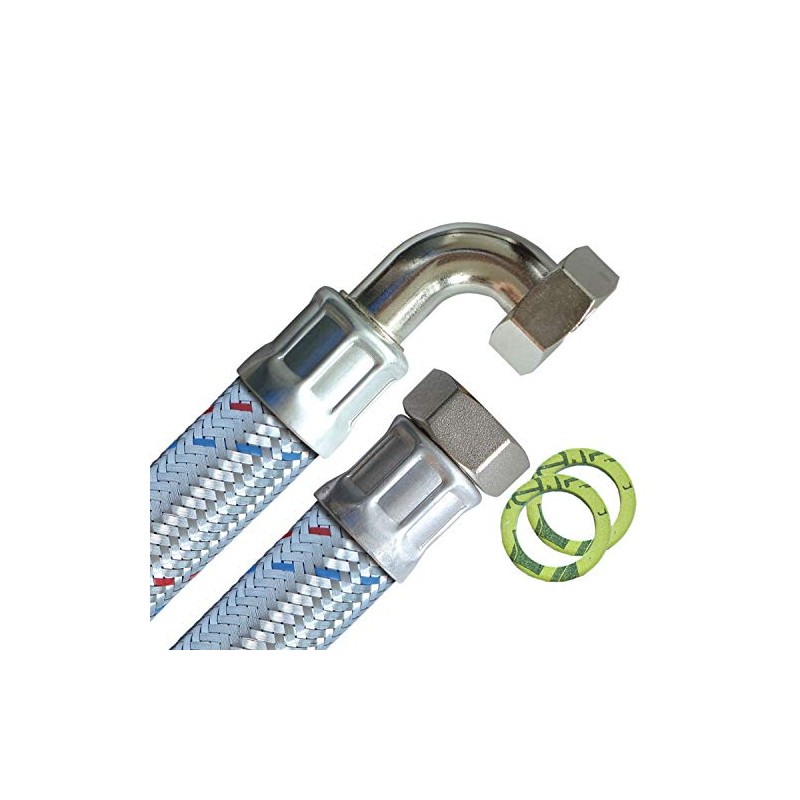 Reinforced hose 1 inch nut x 1 inch nut with