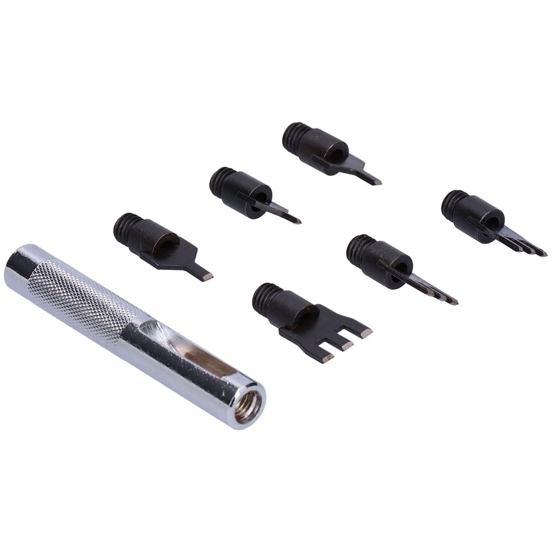 Leather Prong Set Metal Interchangeable Flat Chisel Bit Hole Punch