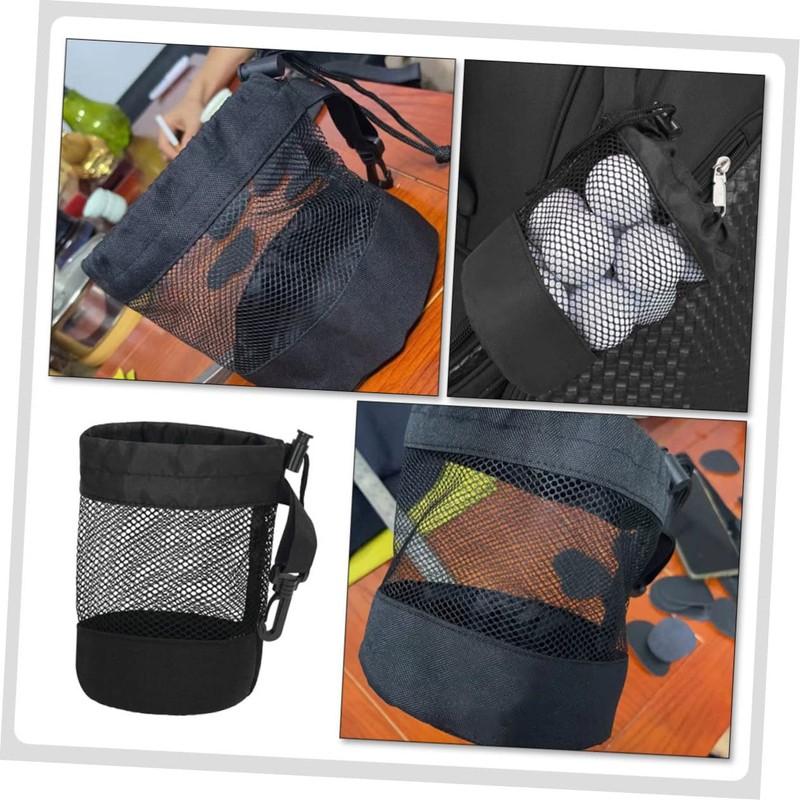 Abaodam Tennis Ball Mesh Pouch Durable Drawstring Storage Bag for