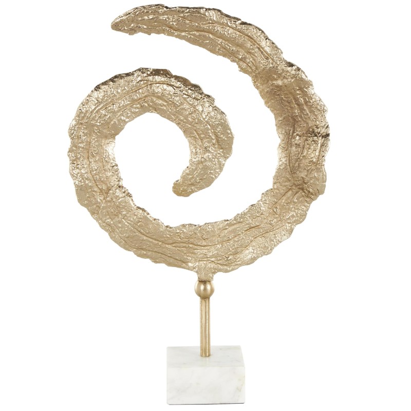 Deco 79 Aluminum Metal Abstract Decorative Sculpture Textured Spiral Home