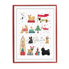 Graphique Holiday Dogs Cards - Pack of 15 Cards with Envelopes - Christmas Greetings - Animal Lovers - Boxed Set - 4.75" x 6.625"
