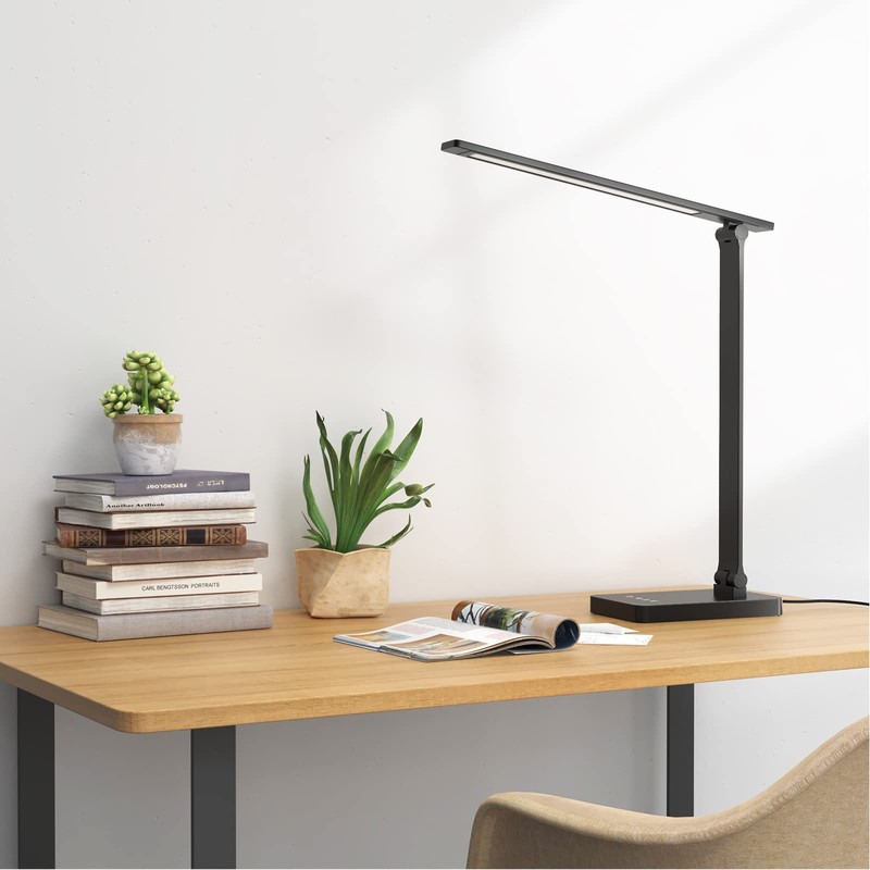 Lepro LED Desk Lamp with USB Charging Port,650LM Dimmable Home