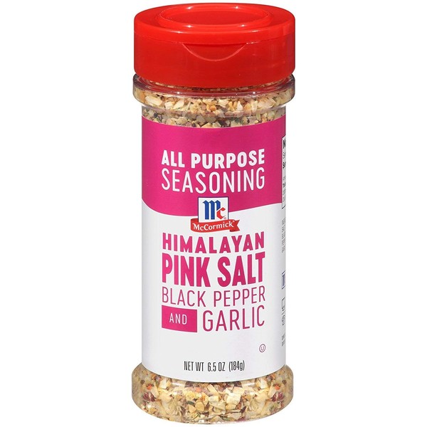 McCormick Black Pepper Garlic Pink Sea Salt, 6.5 OZ (Pack of 6)