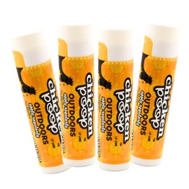 Chicken Poop Lip Balm Simone Chickenbone Outdoors Moisturizer with SPF 35 for Dry Chapped Lips, 0.15 oz, Pack of 4