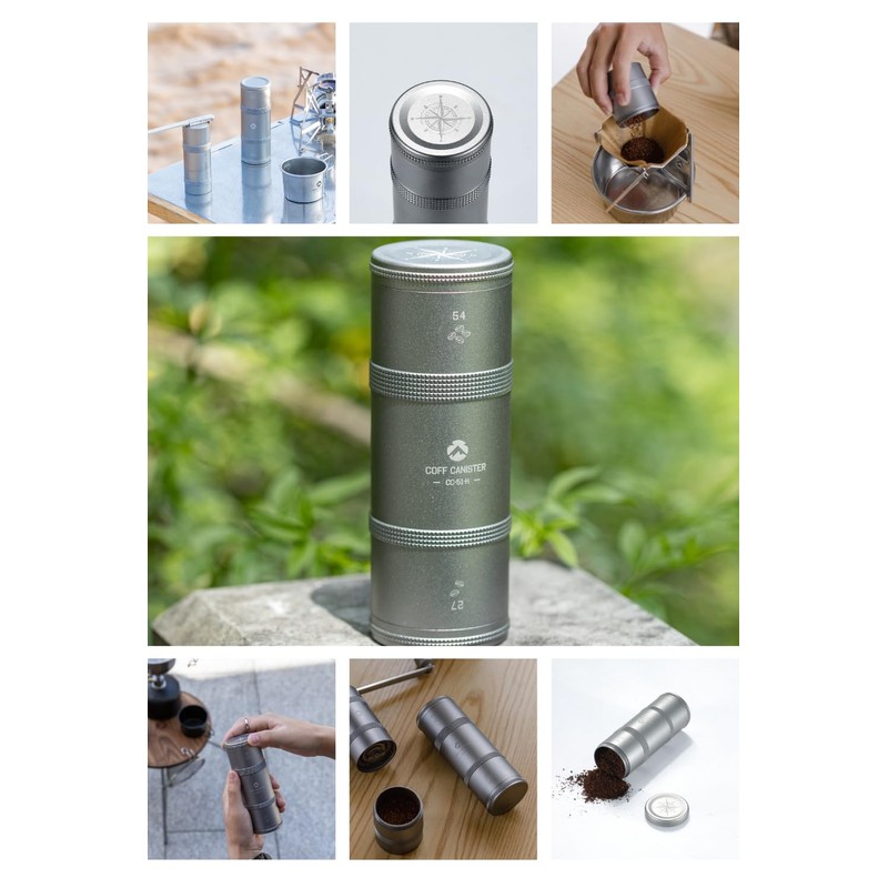 camping moon Coffee Canister 2-Stage CNC Cutting Duralumin CC-51-H