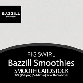 FIG SWIRL 12x12 Smooth Cardstock by Bazzill | 80 lb White Scrapbook Paper | Perfect for Cardmaking, Die-cut & Paper Crafting Supplies | 25 Sheets per Pack