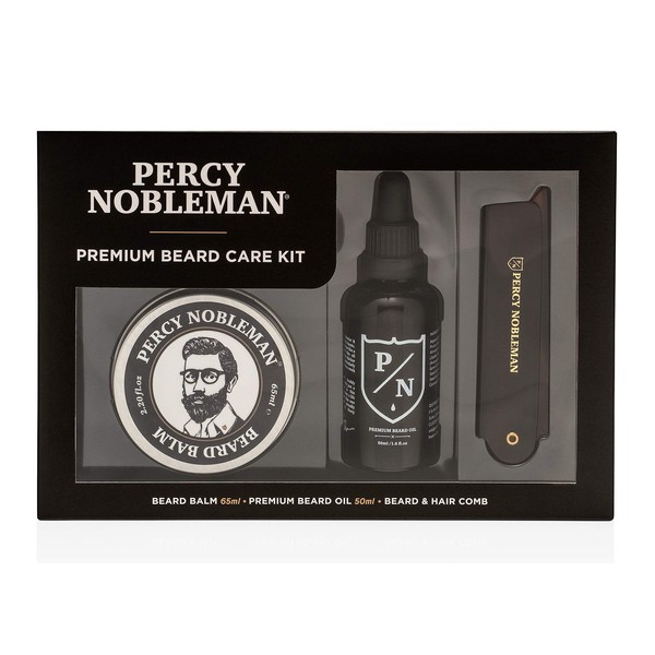 Percy Nobleman Premium Beard Care Kit, A Limited Edition Beard Grooming Kit, Containing a Premium Beard Oil, Beard Balm and Folding Comb…
